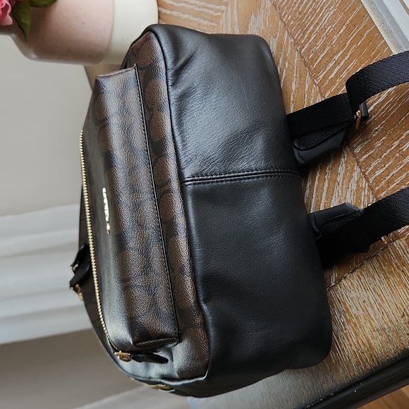 Coach Leather and Canvas Backpack Black & Brown - Picture 6 of 9